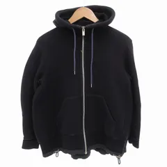 サカイ sacai Sponge Sweat Hoodie ジップアップスポンジパーカー フーディ スウェット 長袖 2 紺 ネイビー SCW-050 /FF IBO76のサムネイル