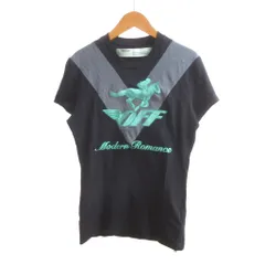 オフホワイト OFF WHITE 美品 Tシャツ エンブロイダリーロゴ刺繍 ラウンドネック 半袖 S 黒 ブラック /SJのサムネイル