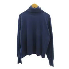 ブラミンク BLAMINK タートルネックニット セーター カシミヤ コットン 18G 長袖 36 紺 ネイビー 7913-230-0274 0313 IBO92のサムネイル
