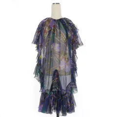 ディースクエアード DSQUARED2 22AW Draped Midi Dress フリルワンピース ドレス 38 パープル 紫 S72CV0338 国内正規のサムネイル