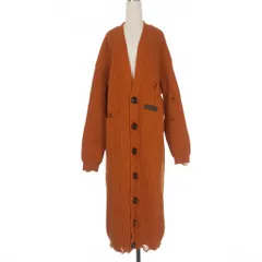 ディースクエアード DSQUARED2 23AW ダメージ加工 ロングニットカーディガン ガウン 長袖 XS ブラウン 茶 S75HA1207 国内正規のサムネイル