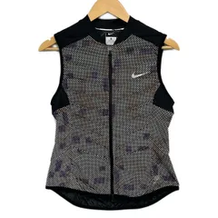 NIKE(ナイキ) ダウンベスト サイズM レディース - 黒×シルバー×マルチ パンチング/メッシュ/ジップアップ/秋/冬のサムネイル