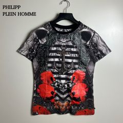 希少】スカル フィリッププレイン Tシャツ CAUTION 伊製 L相当 レア 