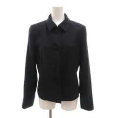 アリスバーリー Aylesbury 美品 ジャケット 絹 シルク 11 紺 ネイビー 丸襟 長袖 ショート丈 /SJ ■GY06のサムネイル