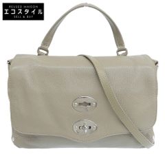 2605-49｜ザネラート ポスティーナ 2WAYハンドバッグ レザー グレー 