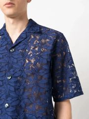 希少デザイン】 ニードルス 花柄 レース カバナ シャツ 稲葉浩志