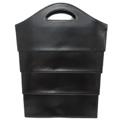 イッセイミヤケ ISSEY MIYAKE 2D collapsible black patent bag ハンドバッグ 折り畳み レザー 皮革 黒 ブラック ■IBO93のサムネイル