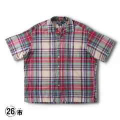 古着 ラルフローレン Ralph Lauren POLO by Ralph Lauren CALDWELL チェック柄 マドラスチェック 半袖 オープンカラー/evb034196