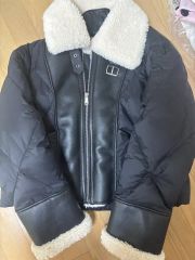 THE TOE ザトゥー 2way ダウンジャケット ボア付き ショート丈 黒 