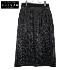 ADORE　アドーア　25AW 531-5220141 ブラック フェイクレザー コーティングジャージーフレアスカート　38