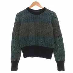 ポールスミス ブラック Paul Smith BLACK セーター ウール M 紺 ネイビー 幾何学模様 クルーネック 長袖 /SC ■GY06