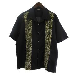 美品！SCHOTT アニマルプリント コンビシャツ／ヒョウ柄 レオパード柄シャツ 美品！SCHOTT アニマルプリント コンビシャツ／ヒョウ柄 レオパード柄