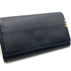 Paul Smith ポールスミス　キーケース　キーホルダー　キーチャーム　キーリング　4連　レザー　ブラック　折りたたみ
