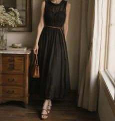 極美品 ジェンヌ JENNE オードリールックストライプドレス 定価2.8