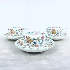 ミントン　ハドンホール　カップ＆ソーサー　3客セット　※訳アリ品