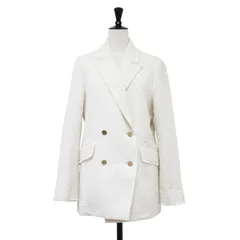 【新品】Ballsey ボールジー ジャケット オフホワイト 白 サイズ:36(9号) | 23春夏 スラブヤーンツイード ダブルブレストジャケット / ミドル丈 羽織り 長袖 ツイード メタルボタン フリンジ コットン | アウター【レディース】のサムネイル