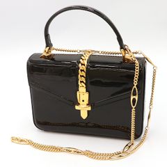 美品 ロジェヴィヴィエ パイソン チェーン ショルダーバック ブラック 