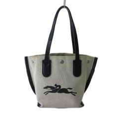 美品】LONGCHAMP ロンシャン トートバッグ キャンバス 騎手馬刺繍