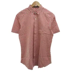 サルヴァトーレフェラガモ Salvatore Ferragamo カジュアルシャツ L 赤 レッド チェック柄 半袖 レギュラーカラー /PP ■GY18のサムネイル