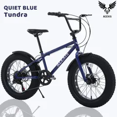 ACEXIS（エースシス） Tundra（タンドラ） クワイエット ブルー ファットバイク BMX 街乗り 20インチ サイドスタンド ディスクブレーキ装備 ＊自転車用ワイヤーロック 100 cm 2個セ ット付きのサムネイル