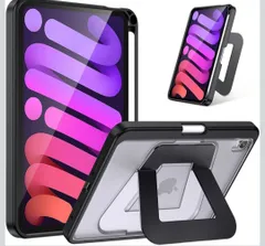 ★iPad mini7 ケース(A17 Pro 2024対応)iPad mini 第7世代/第6世代(2024/2021モデル)専用 アルミ調節式 縦横スタンド ペンシルホルダー付き 薄型 軽量 耐衝撃 半透明カバー (ブラック)のサムネイル