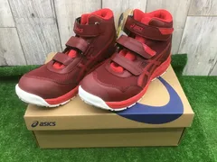 asics 安全靴 27.5cmハイカット レッド マジックテープ 安全靴