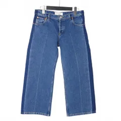 バレンシアガ BALENCIAGA ROCKABILLY ウォッシュドクロップド デニムパンツ 34 インディゴ ブルー 青 446445のサムネイル