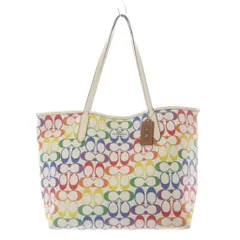 コーチ COACH トートバッグ ハンドバッグ シグネチャー 白 ホワイト マルチカラー C4181