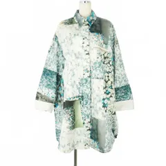 エムエムシックス メゾンマルジェラ MM6 Maison Margiela フラワープリントショップコート ロング 花柄 サイズ42 ブルー 青 グレー 国内正規のサムネイル