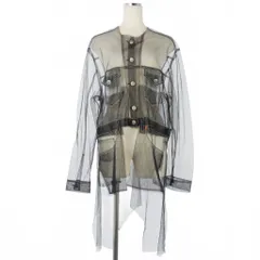 メゾンマルジェラ Maison Margiela 22SS チュールジャケット シースルー 長袖 ノーカラー 40 ブラック 黒 S31AM0309のサムネイル