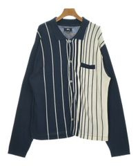 Stussy ストライプ ニットポロシャツ ネイビー Mサイズ - メルカリ