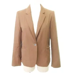 ユナイテッドアローズ A DAY IN THE LIFE UNITED ARROWS テーラード ジャケット シングル 1B 無地 薄手 38 約Mサイズ 茶 ブラウンのサムネイル