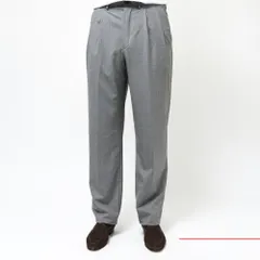 【40%OFF】44サイズ CARUSO（カルーゾ） ウールシルクペンシルストライプ2プリーツテーパードパンツ FM28AZNP/507312 13031001025 グレー 新品のサムネイル