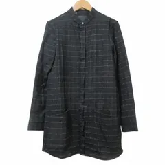 オーレット OURET 近年 バンドカラー シャツジャケット 長袖 ダブルフェイス ウィンドウペンチェック 比翼仕立て コットン ウール 黒 ブラック IBO53 Xのサムネイル
