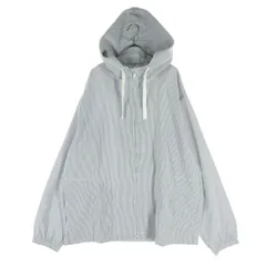 美品 B:MING by BEAMS ビーミングバイビームス ストライプ柄 長袖 シアサッカー ジップジャケット XL ライトグレー系 フーディー メンズ 古着のサムネイル