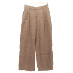 ユナイテッドアローズ UNITED ARROWS Style for Living リネン ワイドパンツ 薄手 F 茶 ブラウン ■TC