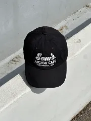 F Sails Anchor Cafe ロゴ ヴィンテージ ブラック ベースボールキャップ