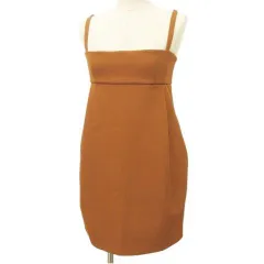 クラネ CLANE 21AW LOW BARE BUSTIER ベアトップ ビスチェ ミニ ワンピース ノースリーブ 1 茶 ブラウンのサムネイル