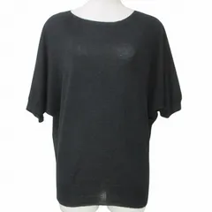 スリードッツ three dots 美品 近年 半袖 ニットカットソー ドルマンスリーブ 薄手 S 黒 ブラック Xのサムネイル