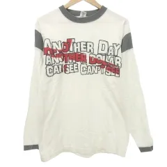 バックドロップ BACKDROP INSIDE THE PARK HOMERUN プリント リンガー Tシャツ 長袖 ロンT カットソー S 白 ホワイト ■TCのサムネイル