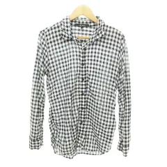 ジョンブル JOHNBULL ギンガムチェック シャツ 長袖 コットン 日本製 Sサイズ 紺 ネイビー ■TCのサムネイル