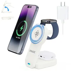 【新登場】ワイヤレス充電器 3 in 1 Mag-Safe式 アップルウォッチ充電器 折りたたみ式 マグネット式 急速スタンド i-Phone 17/16/15/14/13/12シリーズ iWatch Ultra2/Ultra/SE/11/1 7998a521