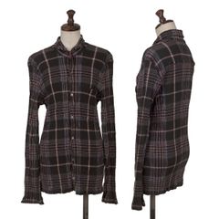 ドゥーズィエムクラス◎長袖シャツ ワイヤー入シャツ(M)チェック シワ 