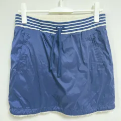 【219975】BEAMS GOLF ビームス ゴルフ  リバーシブルボアスカート　ゴルフウェア　膝丈　冬物　ウエストゴム　サイズL  ・ ホワイト/ネイビー