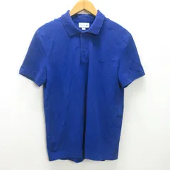 d■ラコステ/LACOSTE スリムフィット ラコステムーブメントポロシャツ PH1909【US M】青/MENS/4【中古】