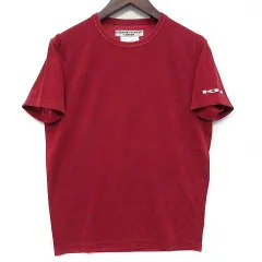 キャサリンハムネットロンドン KATHARINE HAMNETT LONDON ストレッチ パイル Tシャツ カットソー 袖ロゴ 半袖 レッド 赤 Mのサムネイル