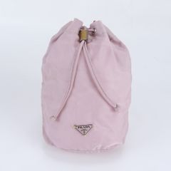 PRADA プラダ ナイロン 巾着ポーチ ミニバッグ ベージュ グレージュ