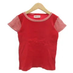 アニエスベー agnes b. ボーダー 半袖Tシャツ カットソー 8 女の子 赤 レッド 白 ホワイト /GV ■GY14