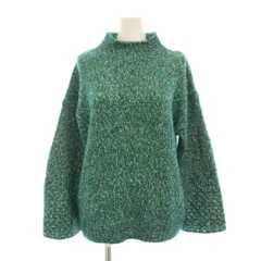 自由区 オンワード樫山 LINEAPIU 19AW ツイードニット セーター 44 緑 グリーン 長袖 ハイネック KEWRKW0512 /YMのサムネイル