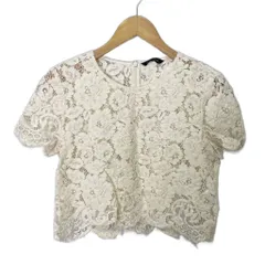 タラジャーモン  TARA JARMON 総レース カットソー Tシャツ カットワーク 刺繍 半袖 38 ホワイト アイボリー ■GY43のサムネイル